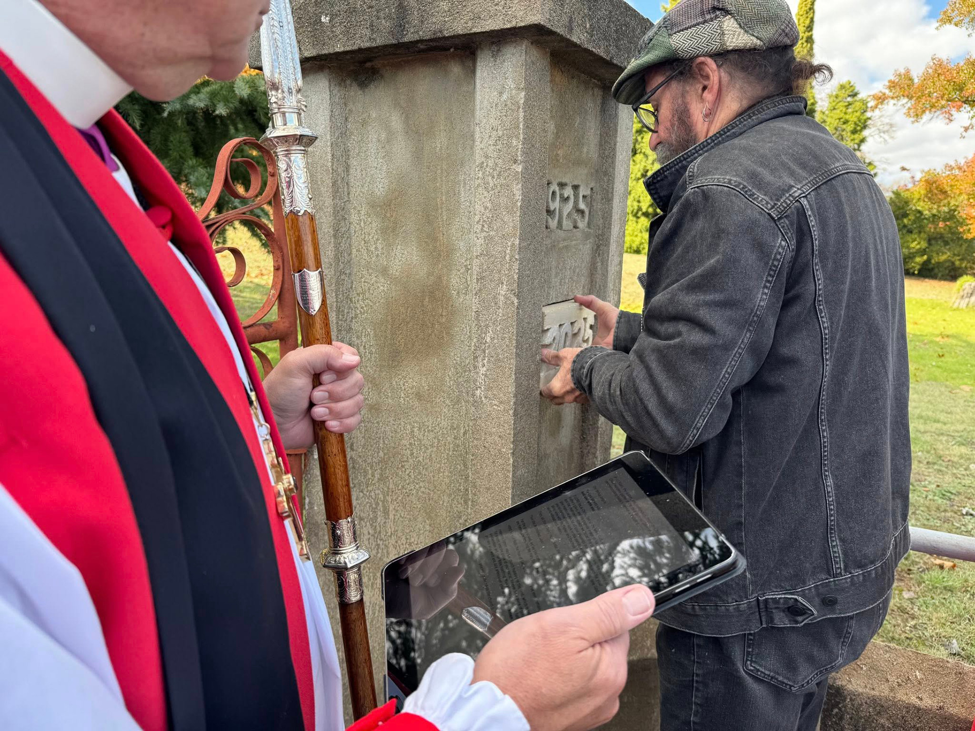 The Bicentenary stone is fitted to the gate